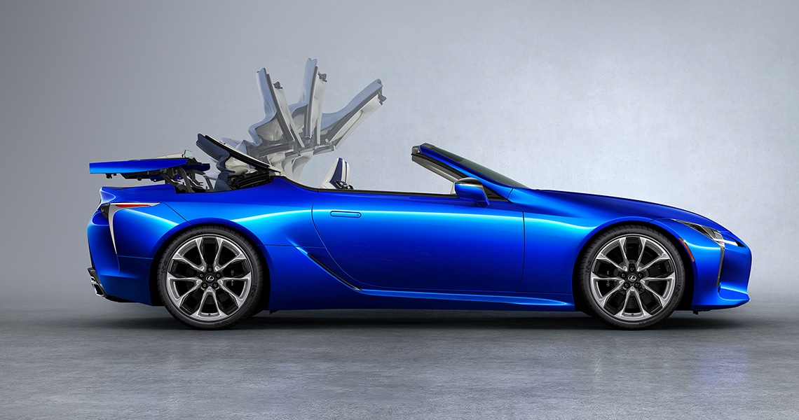 The roof of the Lexus LC500 comes down in just 16 seconds. 