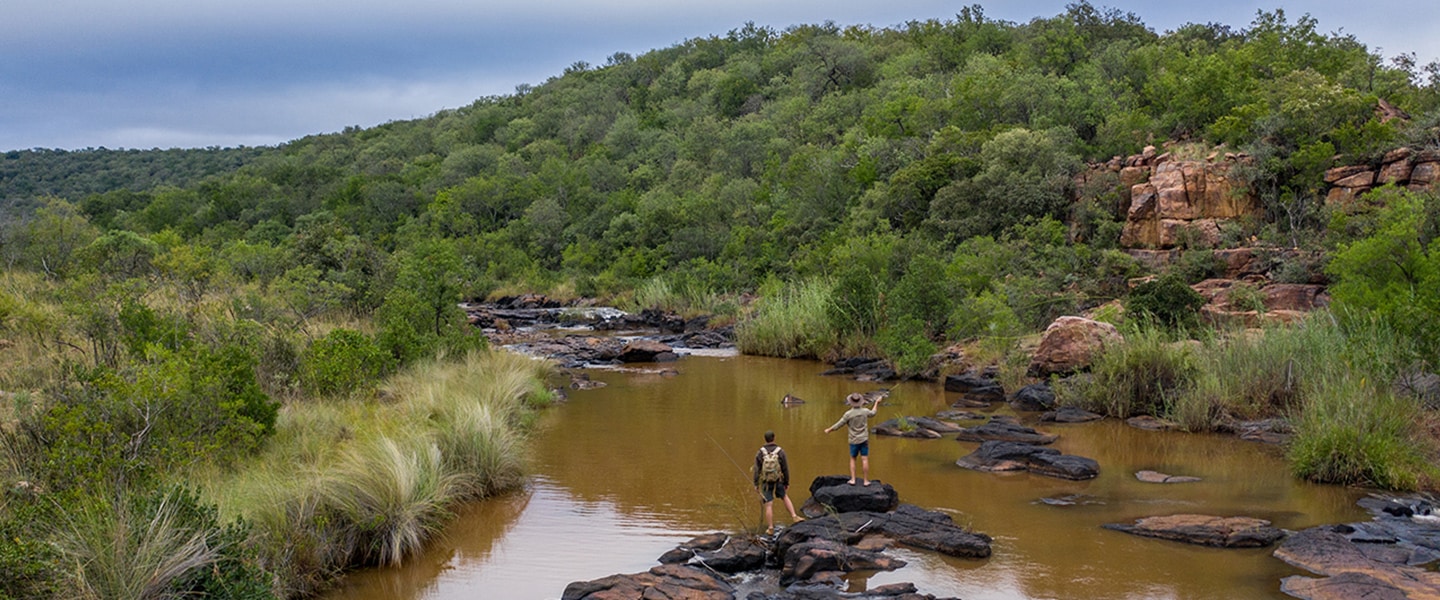 Guests can walk or fish parts of the 37km untouched rivers at Tintswalo Lapalala