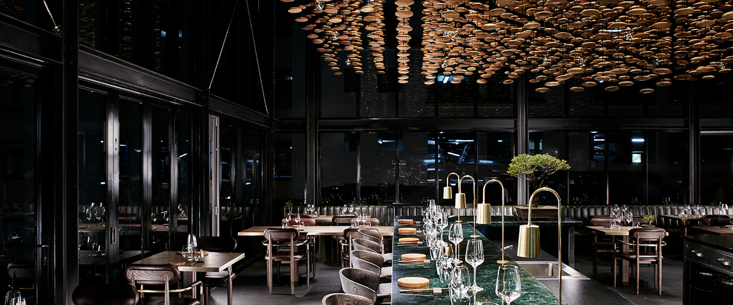 The striking decor at FYN Restaurant Cape Town
