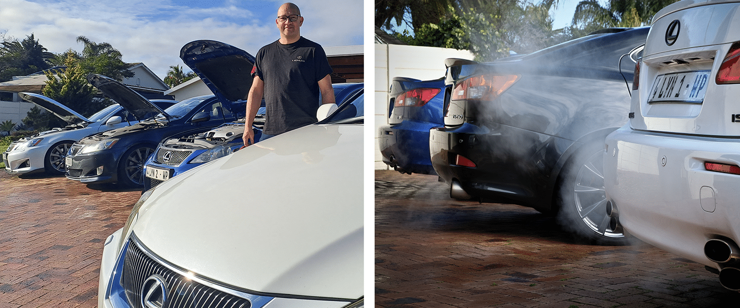 Porcius Festers with his Lexus collection