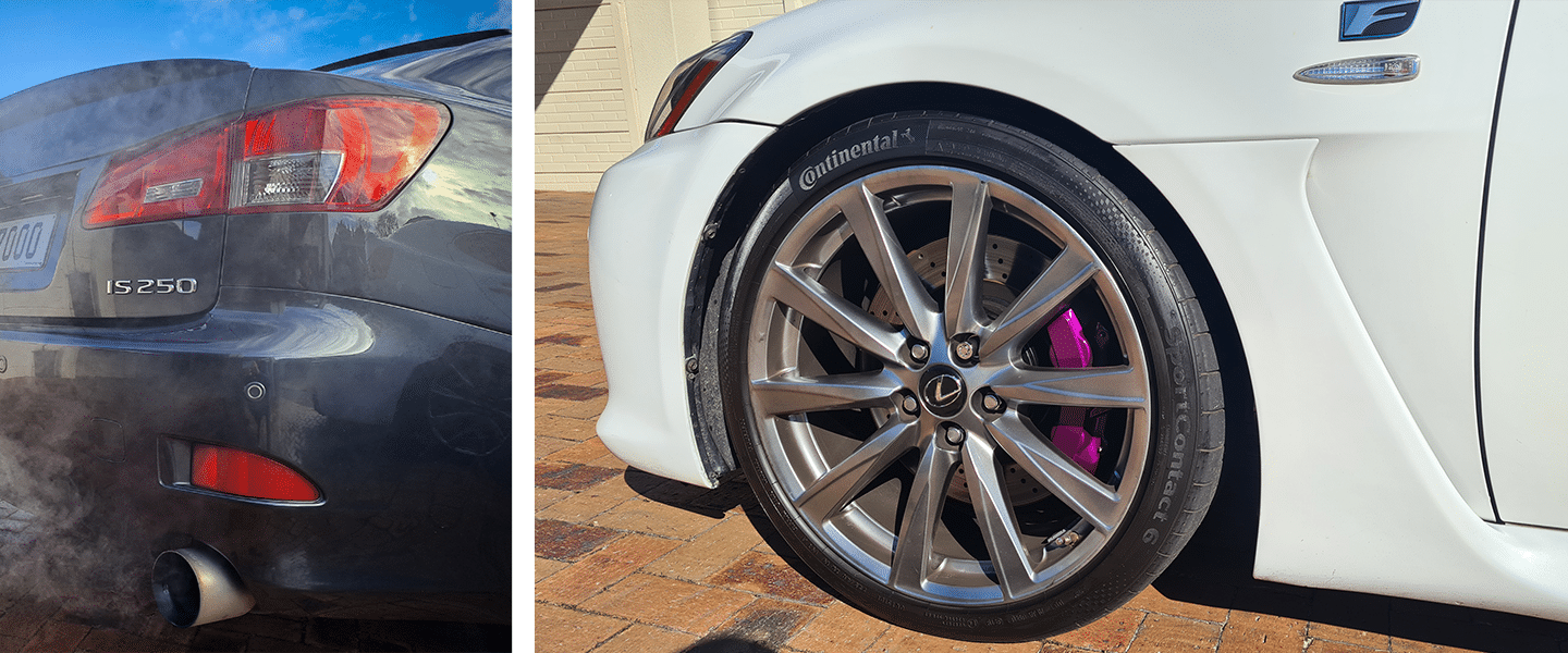 Close up details of a Lexus collector's vehicles